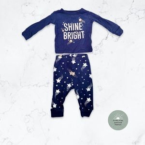 ⭐️2/$20 Children’s Place | size 0-3m EUC sparkling ✨ star print set.